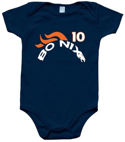 Bo Nix Denver Old School Logo Baby 1 Piece Short Sleeve