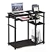 Furinno Abbott Computer Desk with Bookshelf, Espresso/Black