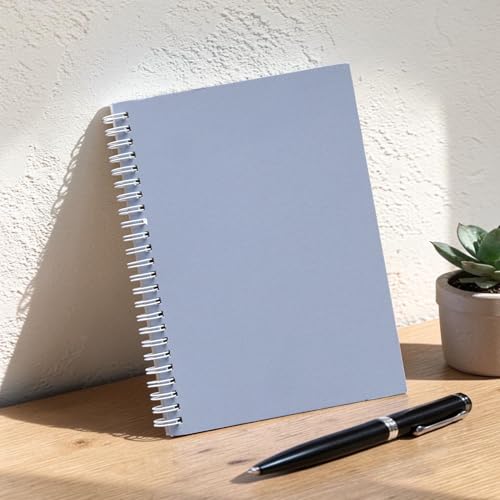 Image of INNAXA A5 College Ruled Notebook - 4 Pastel Color Pastel Pink,White,Grey,Green - 60 Sheets (120 Pages) per Notebook - Premium Ruled Lined Journal Set for Office, College, and Professional Note-Taking (Pack-4)