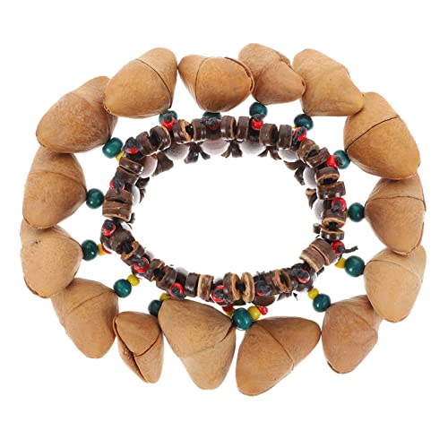 Milisten Tambora Dominicana 2 Pack African Nut Shell Bracelet Musical Instrument Handbell African Nut Bell Bracelet Bracelet, Musical Instrument Drum Bell Bracelet Assorted Color #TOP3