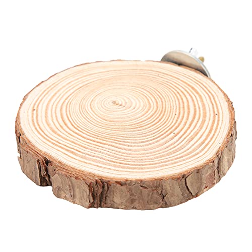 Round Bird Platform Perch, Easy Installation EcoFriendly Practical and Safe Wooden Round Bird Stand for Home Garden (log 3)