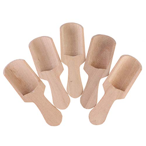 Cabilock 8 mini cucharas de madera para baño, pequeñas cucharas de sal, azúcar, café en polvo, especias, bebé, madera…