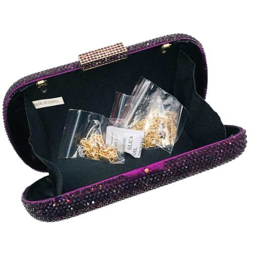 Image of Boutique De FGG Mini Rhinestone Clutch Purse,Evening Bags and Clutches for Women Formal,Crystal Clutch Bag Wedding Handbags