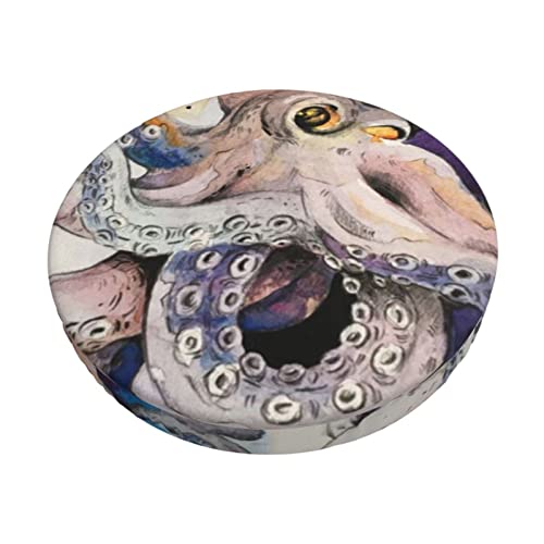 PEIXEN Housses de tabouret de bar rondes en forme de pieuvre rétro - Souple et résistant à la poussière - Facile à nettoyer - 35,6 cm PEIXEN Housses de tabouret de bar rondes en forme de pieuvre rétro - Souple et résistant à la poussière - Facile à nettoyer - 35,6 cm