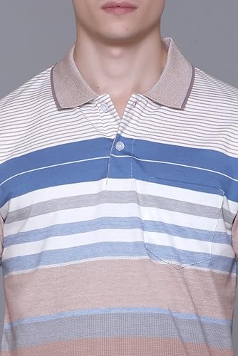 Image of SANE ORIGINALS Polo T-Shirt for Men with Pocket || Striped Polo for Men