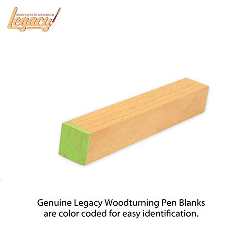 Legacy Woodturning, Yellowheart Wood Pen Blank, 3/4" x 3/4" x 5", Pack of 10