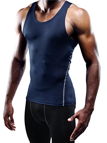 Image of NELEUS Men's 3 Pack Athletic Compression Under Base Layer Sport Tank Top