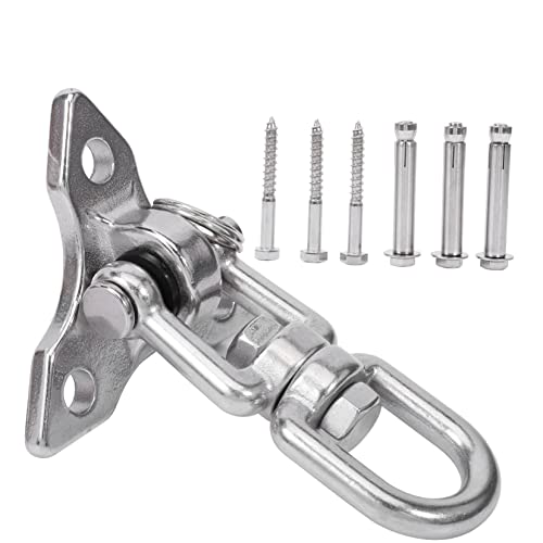 IWOWHERO 360° Swivel Double Shackle Hook for Outdoor Swing Replacement Hammock Connector Stainless Steel Swing Hook Kit