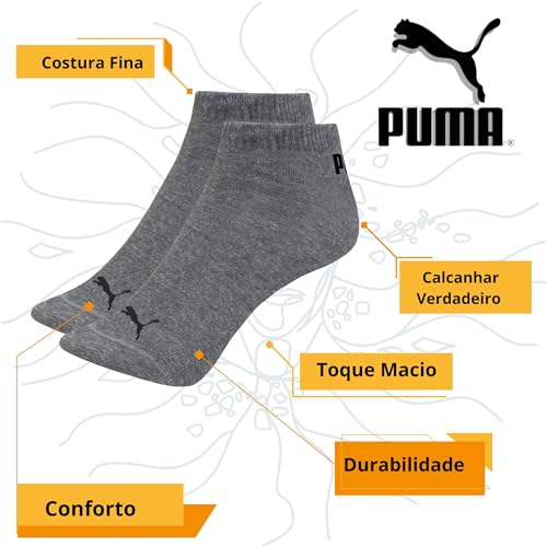 Kit 9 Pares Meias Sapatilha Puma Masculino Adulto | 1 Cinza - 1 Preto - 7 Branco | 39-43