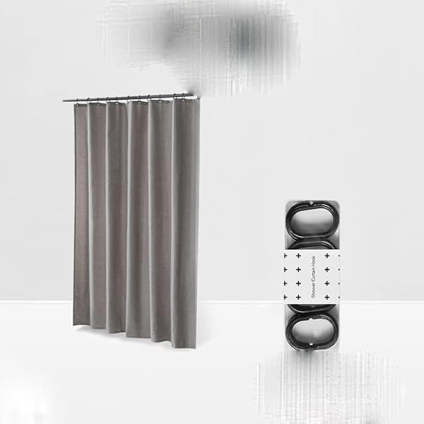 Eleganter wasserdichter Duschvorhang für Badezimmer, Badewanne, Trennwand, hochwertiges leinenähnliches Gewebe, große Vorhänge für Zuhause, anpassbar, Grau, kontaktieren