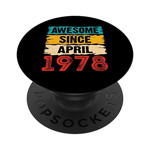 Regalos de cumpleaños 45 años impresionantes desde abril de 1978 PopSockets PopGrip Intercambiable