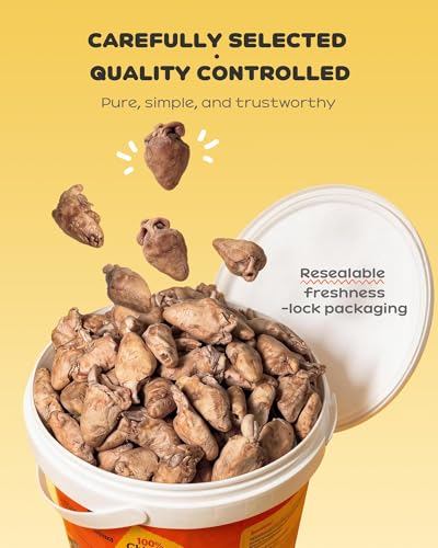 Image of Freeze Dried Chicken Hearts for Cats & Dogs, 17.64 oz (1.1LB), Raw High Protein Cat & Dog Treats, Single Ingredient Organ Meat,Grain Free Healthy Pet Snacks,Training Treats & Food Topper,No Additives
