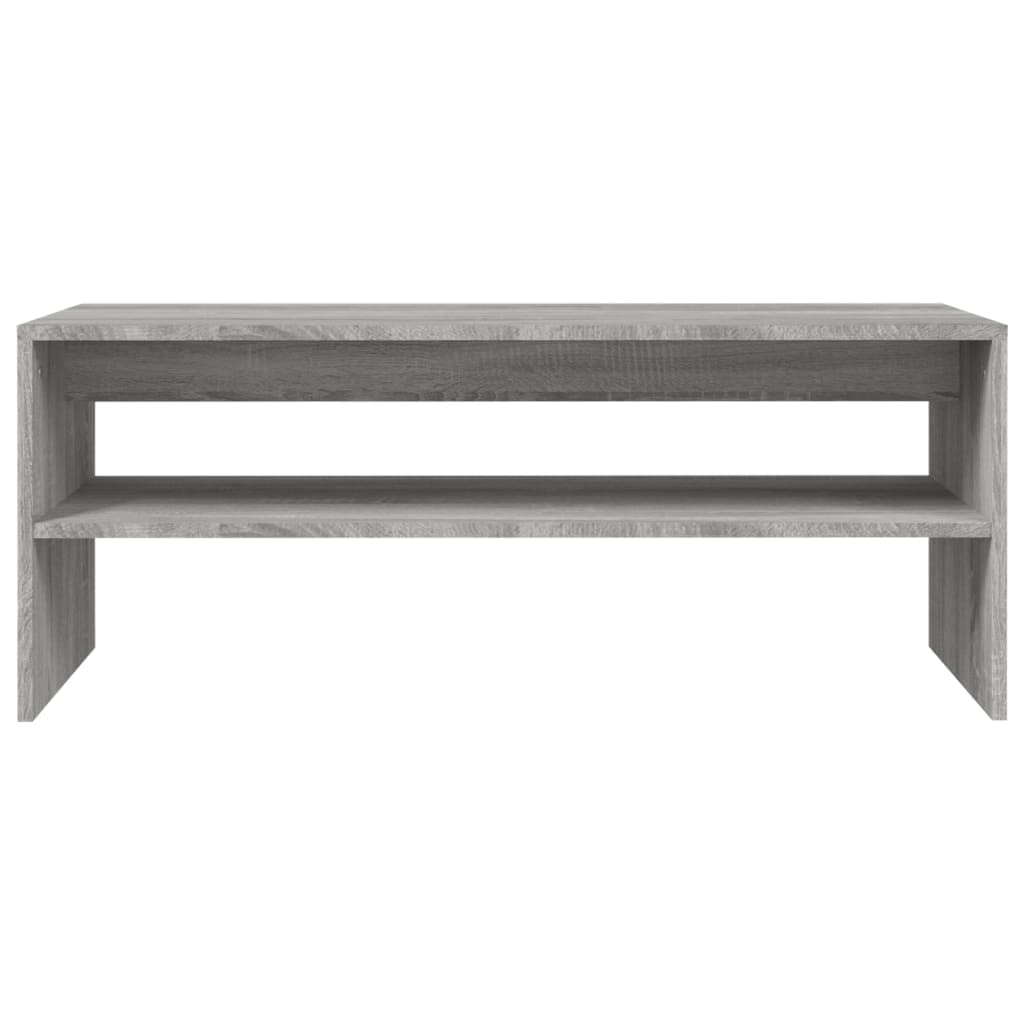 Générique Stolik kawowy Sonoma szary 100x40x40 cm Wood Ingenierie | Otwarta półka do przechowywania, wytrzymała góra, łatwy montaż, do salonu
