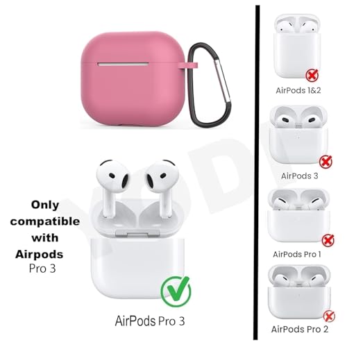 Image of YODI Case Cover for Airpods Pro|Pro 2|Airpods Pro 3|Airpods 4 Pouch, Silicone Cases with Cleaner Kit 360 Drop Protection,Shock-Resistant ((SILI-Pink), Airpods Pro 3 (2025))