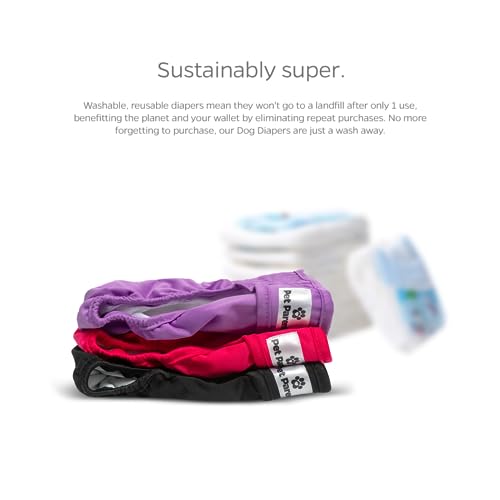 Pet Parents® Washable Dog Diapers (3pack) + Extendrs® of Durable Doggie Diapers, Premium Dog Diapers Female (X-Small, Princess) - Thumbnail 6