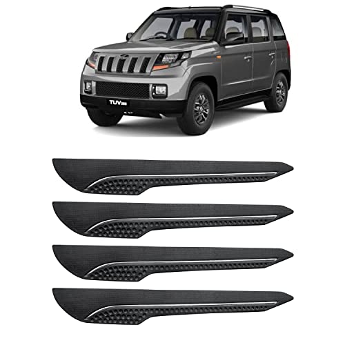 Image of AOSIS-Car Bumper Protector /Bumper Guard for Mahindra TUV300 with Single Chrome Stripe (4-Pcs)