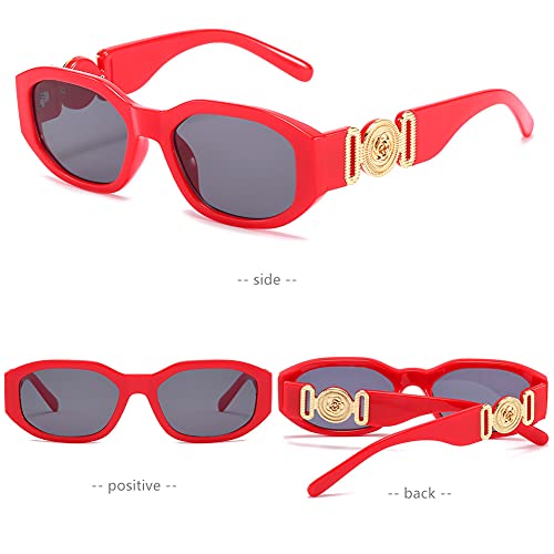 Image of LASPOR Irregular Sunglasses for Women Men Trendy Retro Vintage Rectangle Glasses Hexagon Shades Driving UV400 Protection