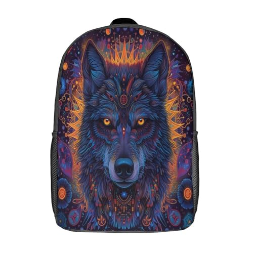 Sac à dos d'école enfants loup pour garçons de 43,2 cm et imprimé 3D dessin animé
