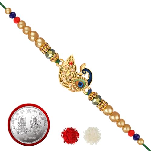 Image of De Marquis Send Rakhi Set for Brother | 1 Rakhi + 1 Coin | Roli-Chawal Pack | Greeting Card | Rakhee Gift | Rakshasutra | Happy Rakshabandhan