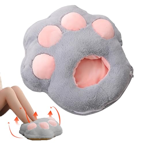 Calentador de pies recargable – Bonito calentador de pies USB | A de gato, zapatos calientes de peluche de 3 velocidades para viajes, dormitorio, oficina, casa