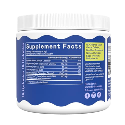 Image of Hi-Lyte K1000 Electrolytes Powder Mix Unflavored Keto & Performance, 50 Servings