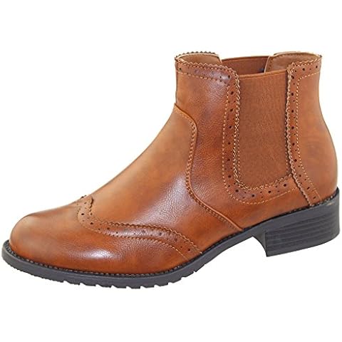 KOLLACHE Womens Ankle Boots Zip Up High Top Ladies Tan Casual Flat Pull On Chelsea Work Colleges Riding Walking Shoes Size EU 37 Cover