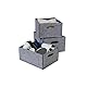 Kamino Flam Aufbewahrungsboxen-Set in Grau, Filzkisten mit blauer Innenseite, Untergrund schonende Ordnungsboxen, belastbares Korb Set zur Aufbewahrung von CDs und DVDs
