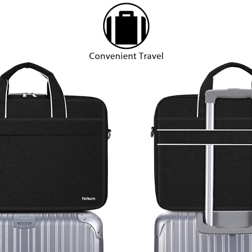 Ferkurn Laptop Bag Case for Women Men, Messenger Computer Bag Briefcase with Shoulder Compatible with Macbook Pro/Air, HP Pavilion, XPS Latitude, ASUS, Acer, Samsung, Black, 15 15.6 16 Inch - Image 6