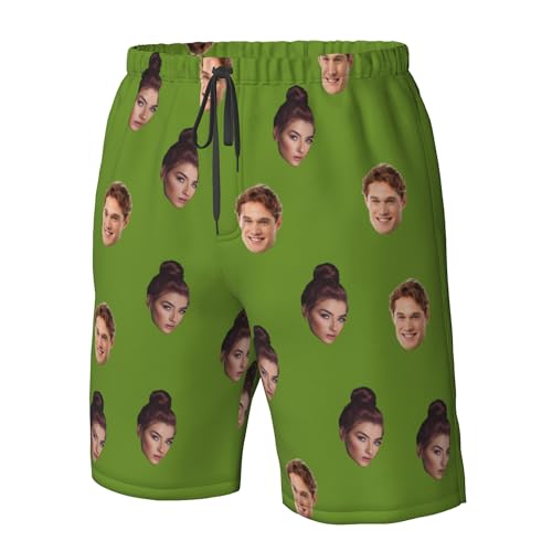 Custom Mens Swim Trunks with Faces, Personalized Funny Swim Shorts, Customized Swim Shorts for Mens Beach Wear Team4