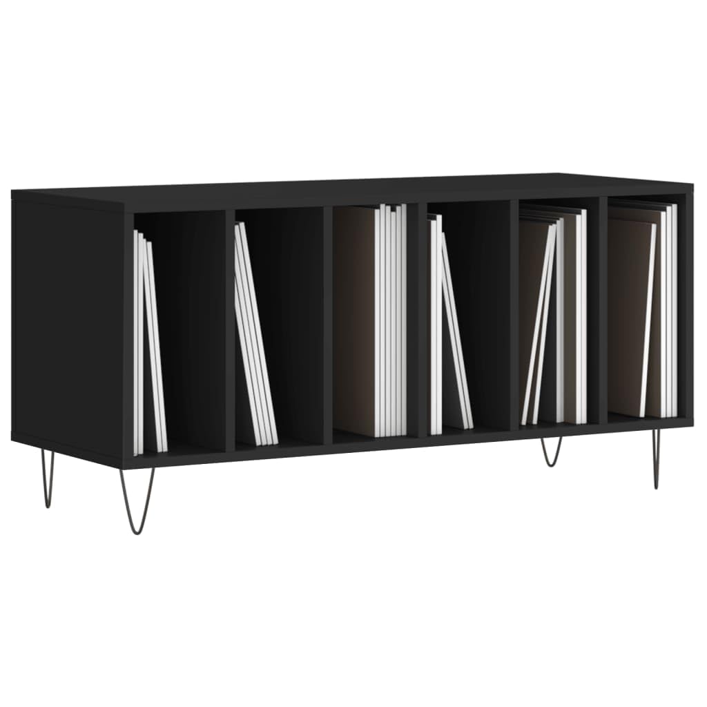 Generico Mobile Porta Dischi Nero 100x38x48 cm in Legno Multistrato,Armadietti e portaoggetti,Scaffali e armadietti per Supporti multimediali-831749