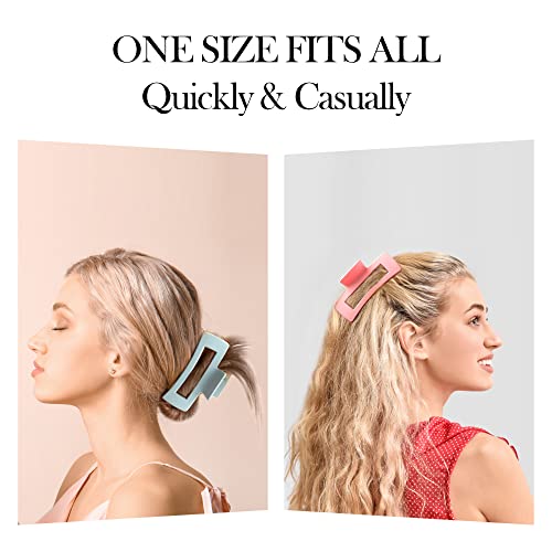 Beauty.h.c 8Pcs Large Hair Claw Clips Colorful Square Claw Clips For Thick Thin Curly Long Hair Strong Hold Big Hair Clips For Women Girls Pastel Jaw Clips Gifts(4.1 Inches Nonslip) #TOP7