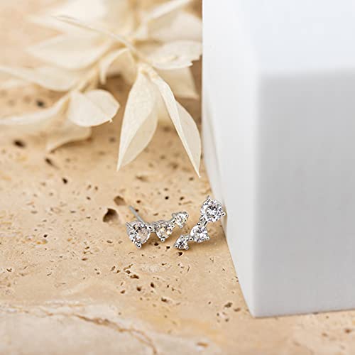 PAVOI 14K Gold Plated Cubic Zirconia Ear Crawler Earrings - Faux Diamond Arrow Ear Climber Fashion Earrings for Women - Image 4