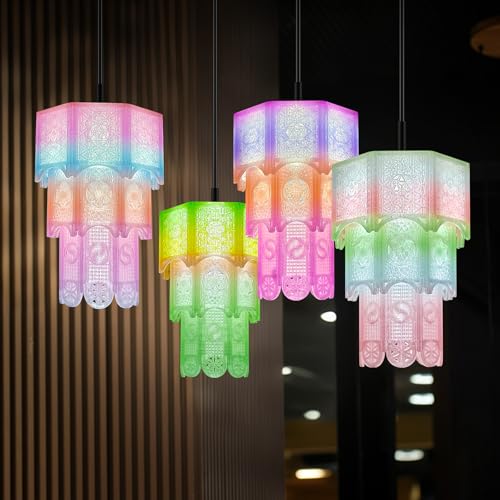 Image of iSANMATE Rapid Gradient Clear PETG Filament 1.75mm, Transparent Gillter 3D Printer Filament Bundle, Vivid Clear Rainbow PETG, Dimensional Accuracy ±0.02mm,250g*4