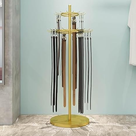 Folding Art Display Rack for Painting Exhibition Freestanding Aluminum Publicity Work Holder,Scarf & Belt Display Hanger, Space Saving Tie Organizer for Store R image 2