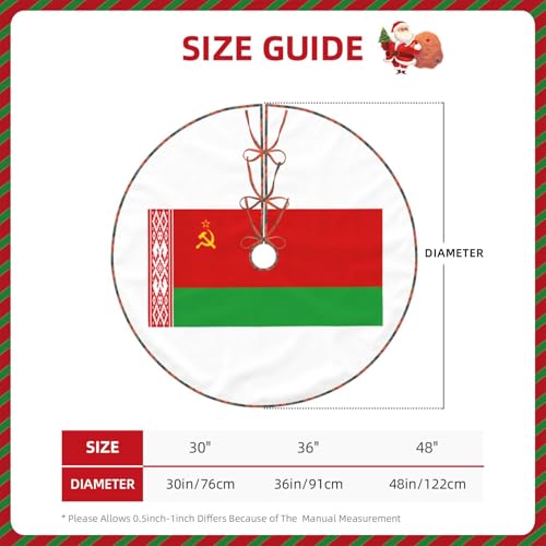 Jupe de sapin de Noël Biélorussie : fixez et cachez le pied de l'arbre - 7