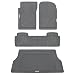 FlexTough Advanced Performance Liners - 5pc HD Rubber Floor Mats & Cargo Liner for Car SUV Auto (Gray)