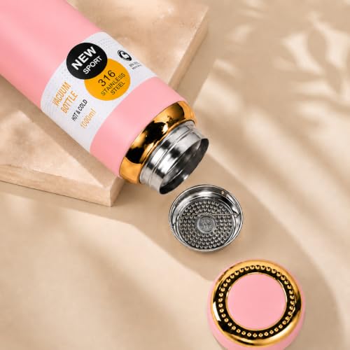Image of 316 Stainless Steel Water Bottle 1 Litre | Hot & Cold | Durable & Leak-Proof | For Office, Home, Kids, School For Women Men | 1000ml water bottle | Rose Blush