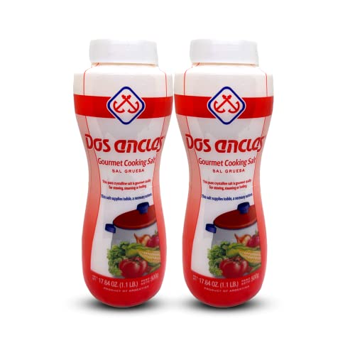 Dos Anclas Sal Gruesa 2 Pack, Coarse Salt, Multi-Purpose Seasoning Gourmet Salt, 17.64 Oz (1.1 Lb) #TOP3