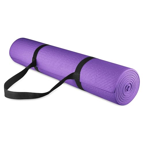 Image of Fitvids All Purpose 1 /4-Inch High Density Anti-Tear Exercise Yoga Mat with Carrying Strap, Multiple Colors
