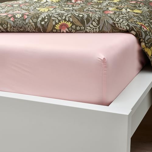 Drap-housse rose clair 90 x 200 cm ULLVIDE linge de lit simple extensible - 4