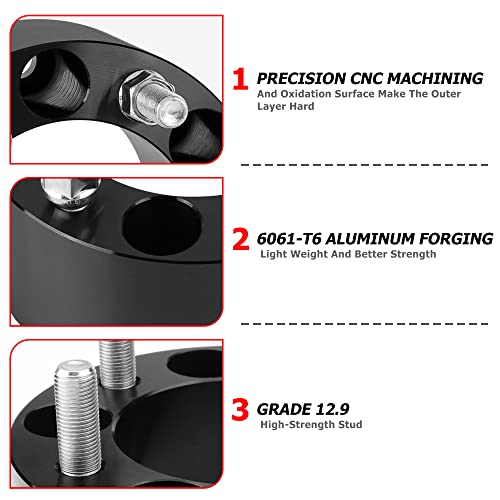 Richeer 4X4 Wheel Spacers For Ez Go Ezgo Club Car Golf Carts And Atv Vehicles, 4 Pcs 1.5 Inch 4X101.6Mm Wheel Spacers With 1/2 X20 Studs & 62Mmmm Center Bore #TOP1