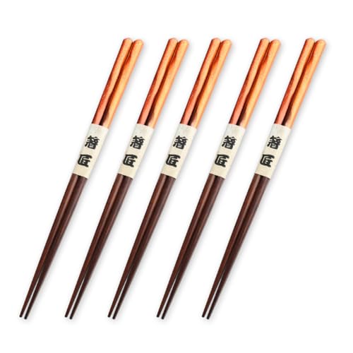 J-kitchens 木製 先角 箸 スターダスト オレンジ 箸 5膳 セット 23cm Hashi Current model