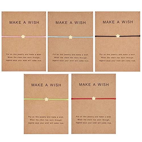 Image of Friendship Charm Adjustable Bracelets with Message Card (Set of 5); Perfect Jewelry Gift for Friends & Family