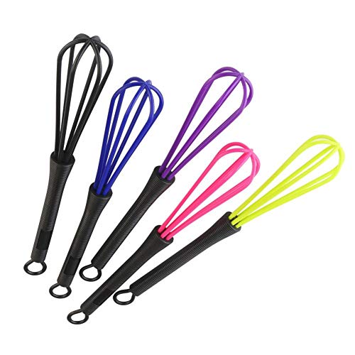 Mini Plastic Balloon Whisk Manual Handle Eggs Beater Blender Mixer Kitchen Tools 5pcs(random Color)