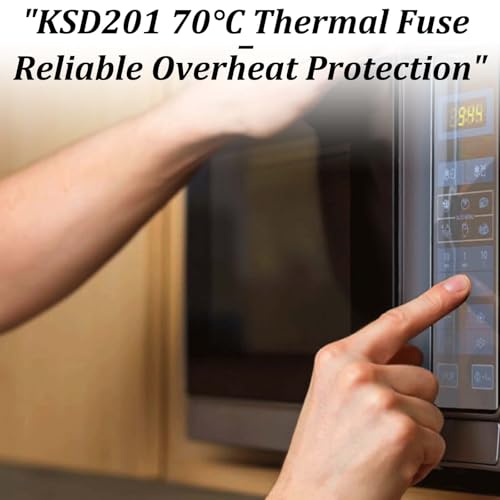 Image of for KSD201 70C Microwave Oven Thermostat Thermal Fuse Switch,Normally Closed Temperature Control Switch Compatible with GE Microwave Ovens and Water Heaters