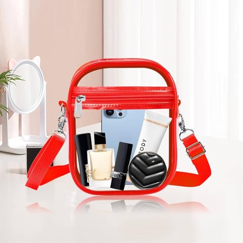 Image of Fibrdoo Clear Crossbody Purse Bag, Clear Bag Stadium Approved with Front Pocket for Concerts Sports Festivals