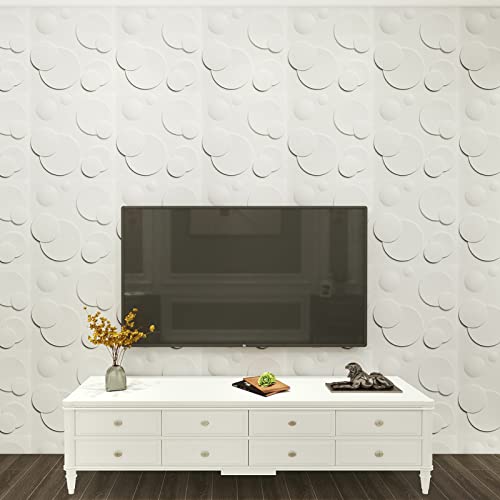 Image of Art3d Decorative PVC 3D Wall Panels, White Ring, 19.7 inch x 19.7 inch (12 Pack)