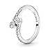 PANDORA Two Sparkling Hearts Ring - Sterling Silver Ring for Women - Gift for Her - Sterling Silver with Clear Cubic Zirconia - Size 9 - with Gift Box
