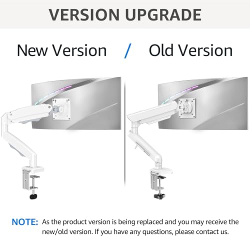 Image of Single Monitor Mount for 32 27 24 22 inch Screen, Monitor Arm Holds 4.4-22 lbs, Monitor Desk Mount, Gaming & Home Office Use, VESA 75x75mm & 100x100mm, Pro White