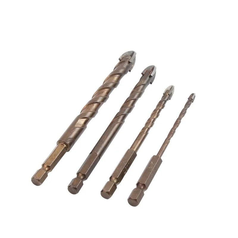 4/5/7/8/10pcs Punta da trapano Piastrelle Cemento Multiuso Parete in ceramica Vetro Cemento Apri foro Pietra Blu Taglierina Chiodo Trapano in metallo 3-12mm(10pcs 6mm)